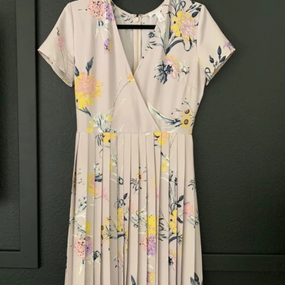 Womens Leith Pleated  Floral Dress